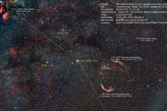 Sternbild Schwan-Aljanah und Cirrus-Nebel, beschriftet